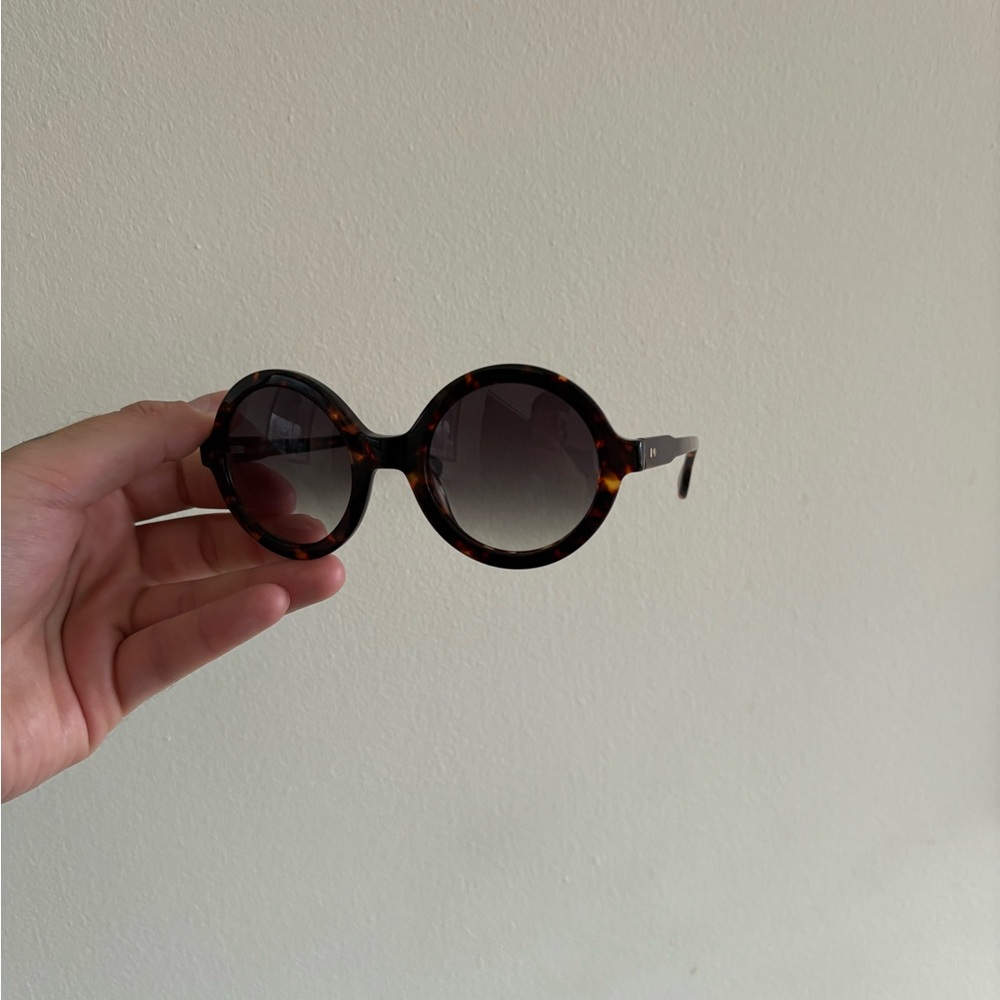 Round Derek lam 10 Crosby Tortoiseshell Sunglasses - Picture 3 of 6